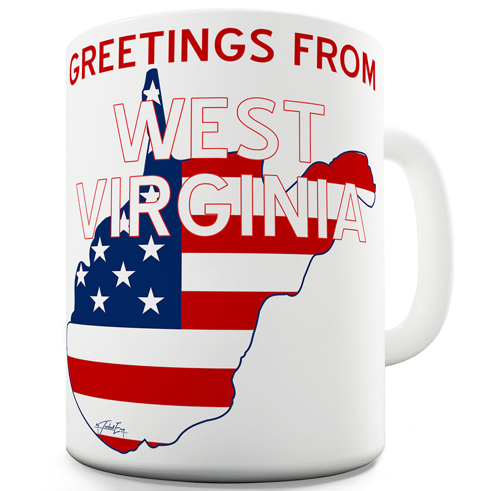 Greetings From West Virginia Flag Funny Office Secret Santa gift