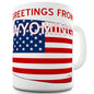 Greetings From Wyoming Flag Ceramic Tea Mug