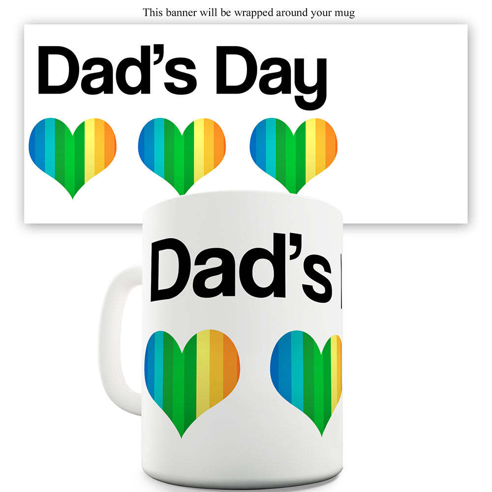 Dad's Day Rainbow Hearts Funny Office Secret Santa Mug