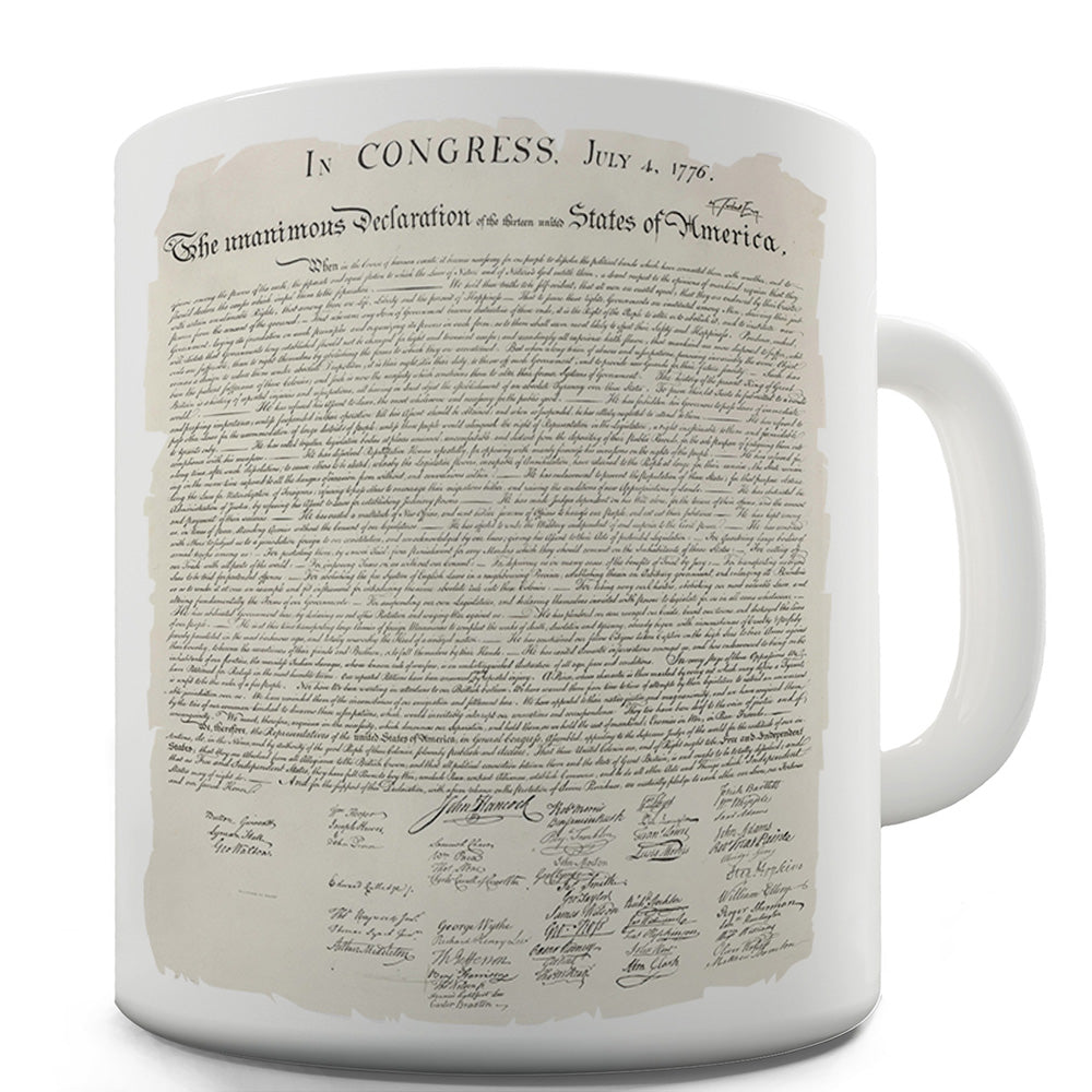 The Declaration Of Independence Ceramic Novelty Mug