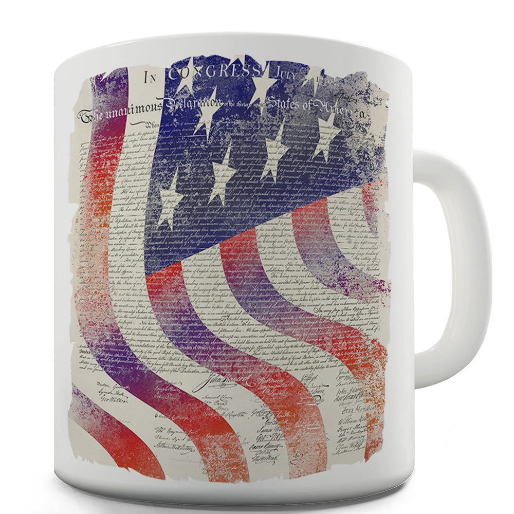 Declaration Of Independence USA Flag Funny Coffee Mug