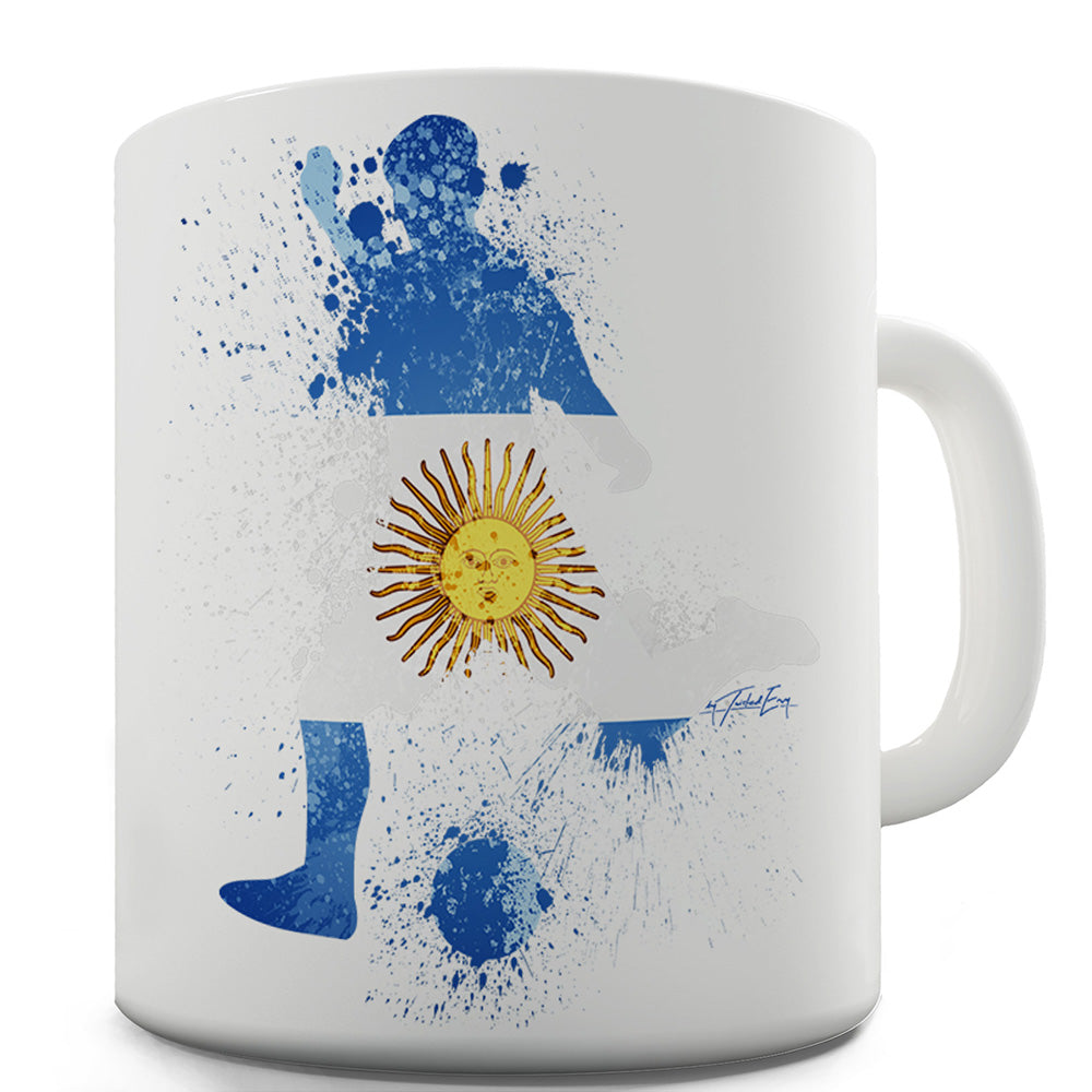 Football Soccer Silhouette Argentina Funny Coffee Mug