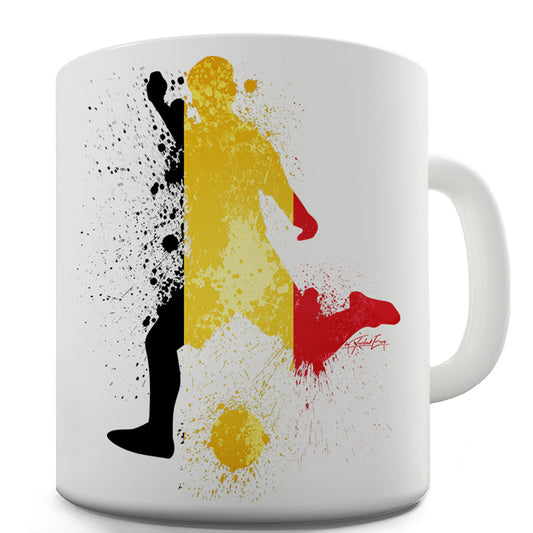 Football Soccer Silhouette Belgium Funny Novelty Mug Cup