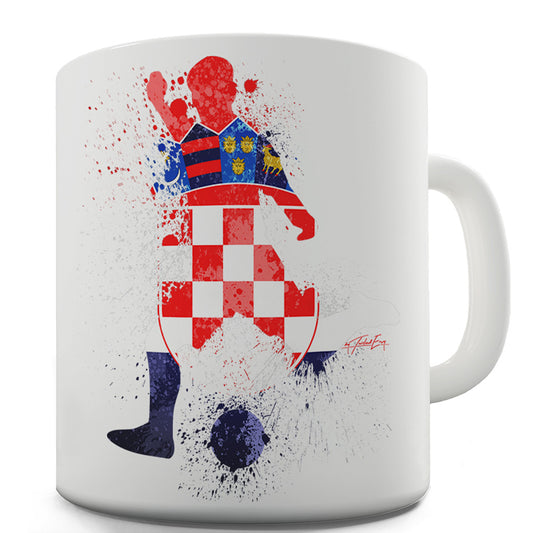 Football Soccer Silhouette Croatia Funny Novelty Mug Cup