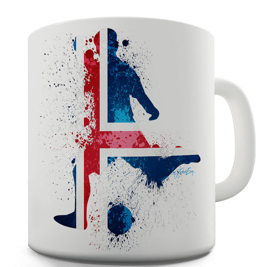 Football Soccer Silhouette Iceland Ceramic Novelty Mug