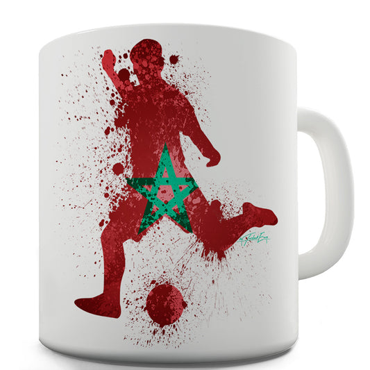 Football Soccer Silhouette Morocco Ceramic Novelty Gift Mug