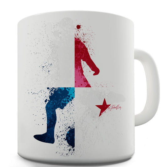 Football Soccer Silhouette Panama Ceramic Tea Mug