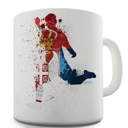 Football Soccer Silhouette Serbia Funny Mugs For Dad