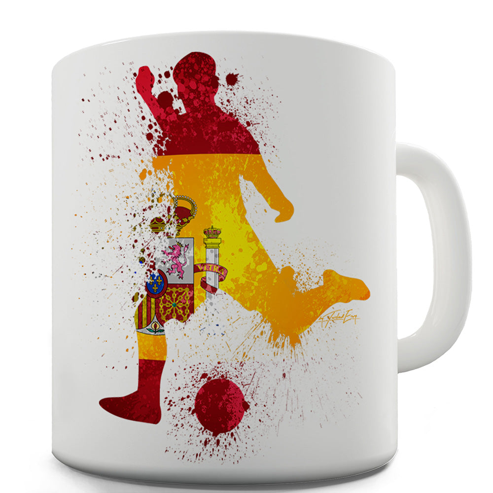 Football Soccer Silhouette Spain Funny Mugs For Men