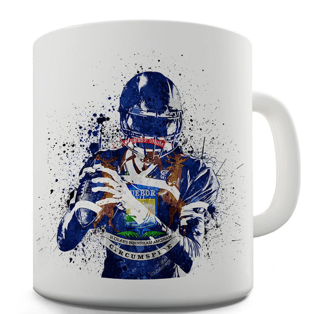 Michigan American Football Player Ceramic Novelty Mug