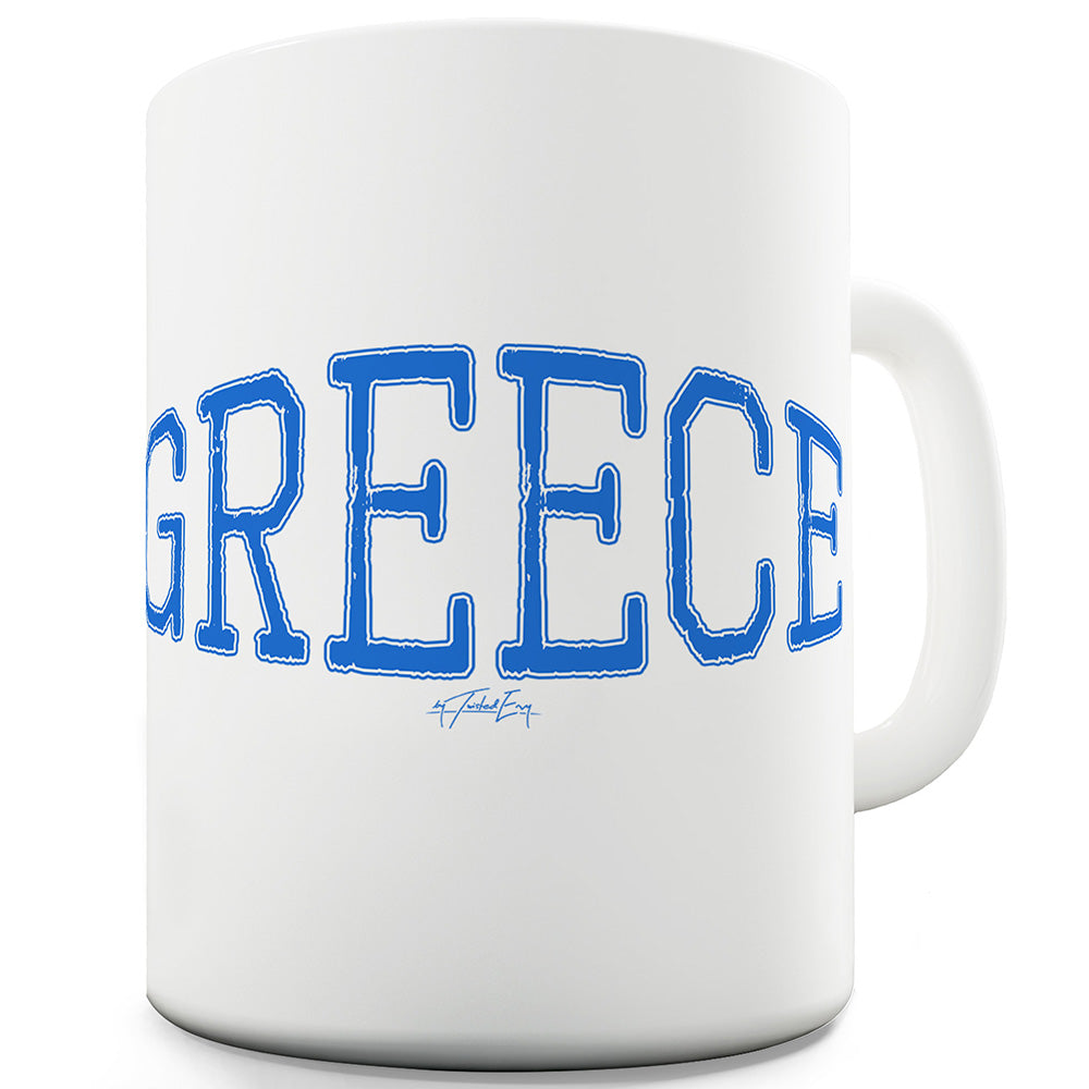 Greece College Grunge Mug - Unique Coffee Mug, Coffee Cup