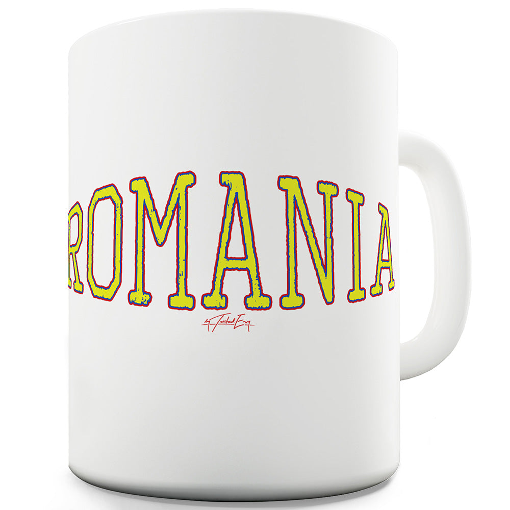 Romania College Grunge Ceramic Mug Slogan Funny Cup