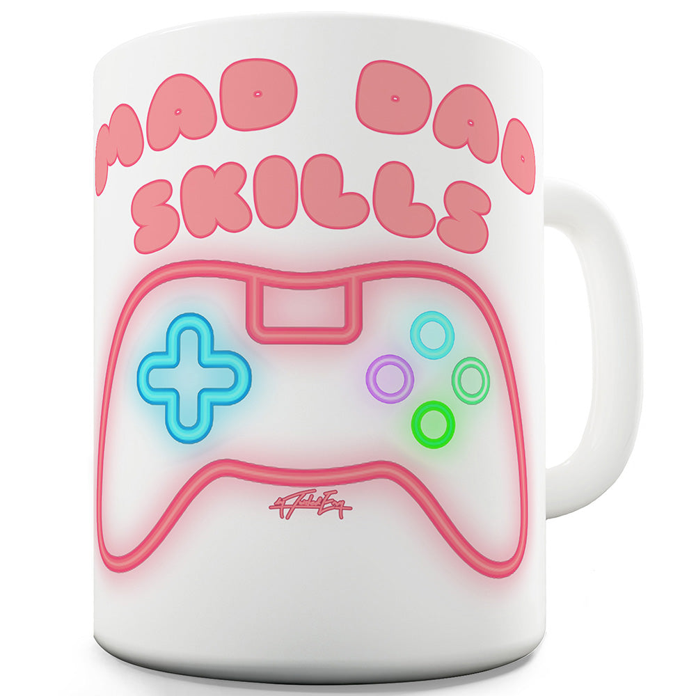 Mad Dad Skills Videogames Funny Mugs For Men Rude