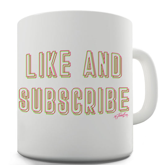 Like And Subscribe Funny Mugs For Men Rude