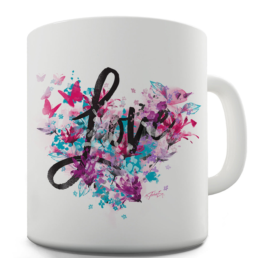Love Flower Heart Ceramic Novelty Mug