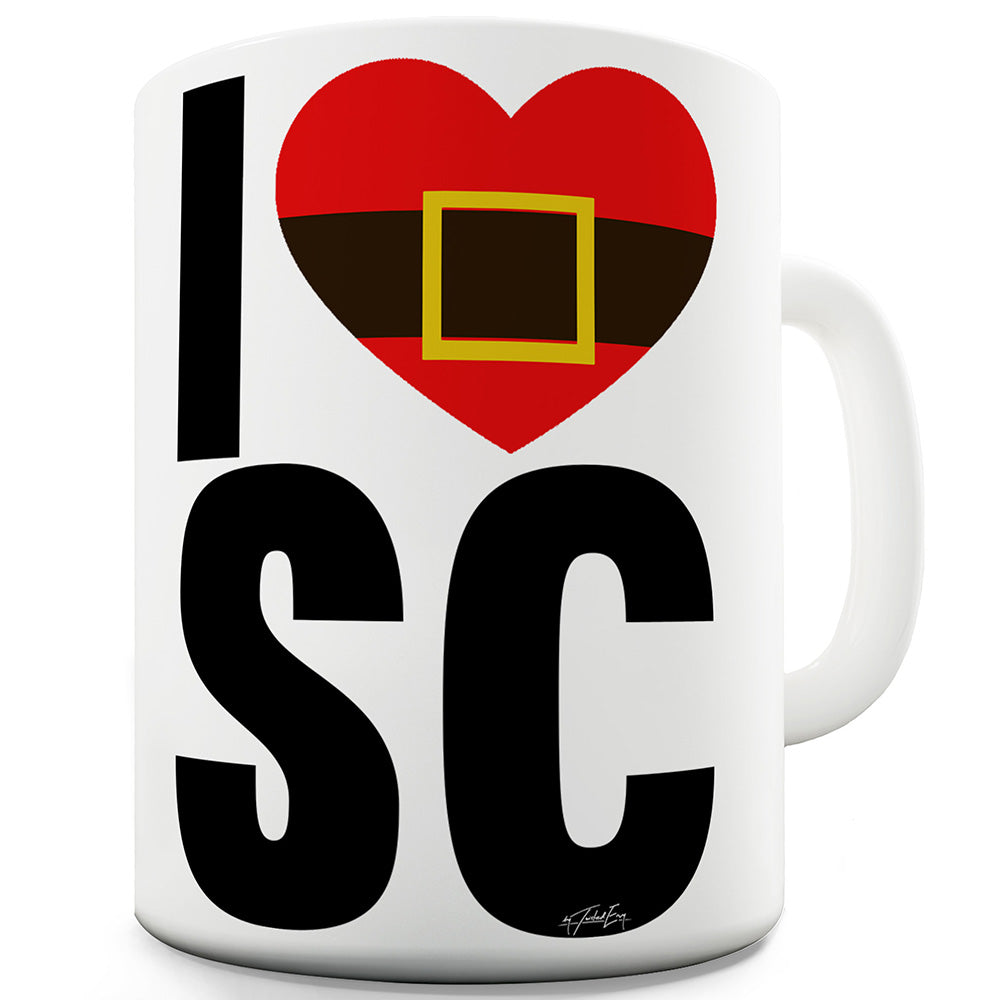 I Heart SC Santa Claus Mug - Unique Coffee Mug, Coffee Cup