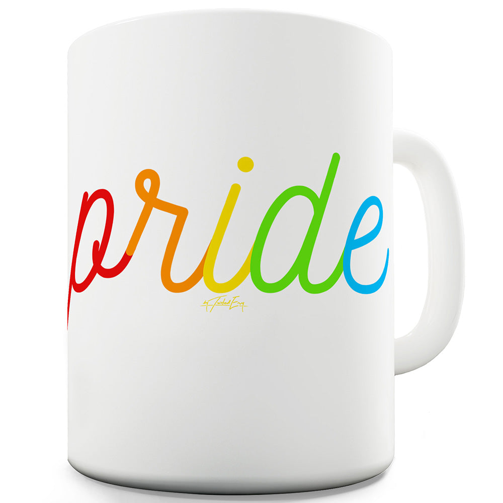 Pride Rainbow Letters Ceramic Mug Slogan Funny Cup