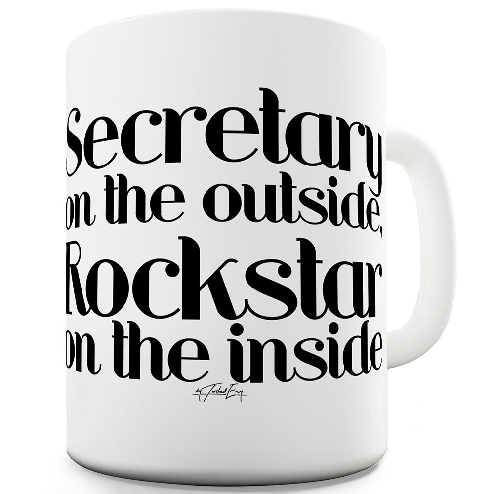 Rockstar On The Inside Personalised Ceramic Mug Slogan Funny Cup