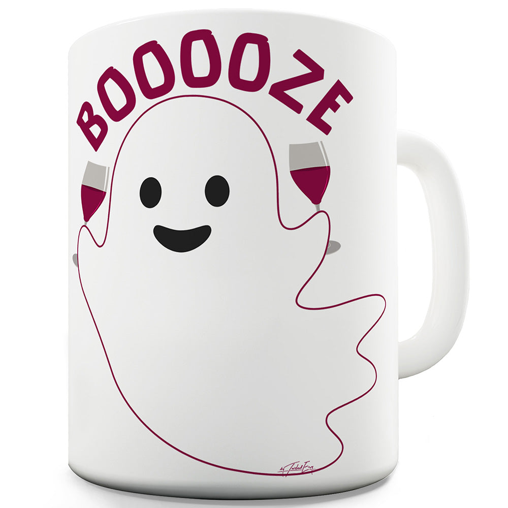 Booze Wine Ghost Ceramic Funny Mug