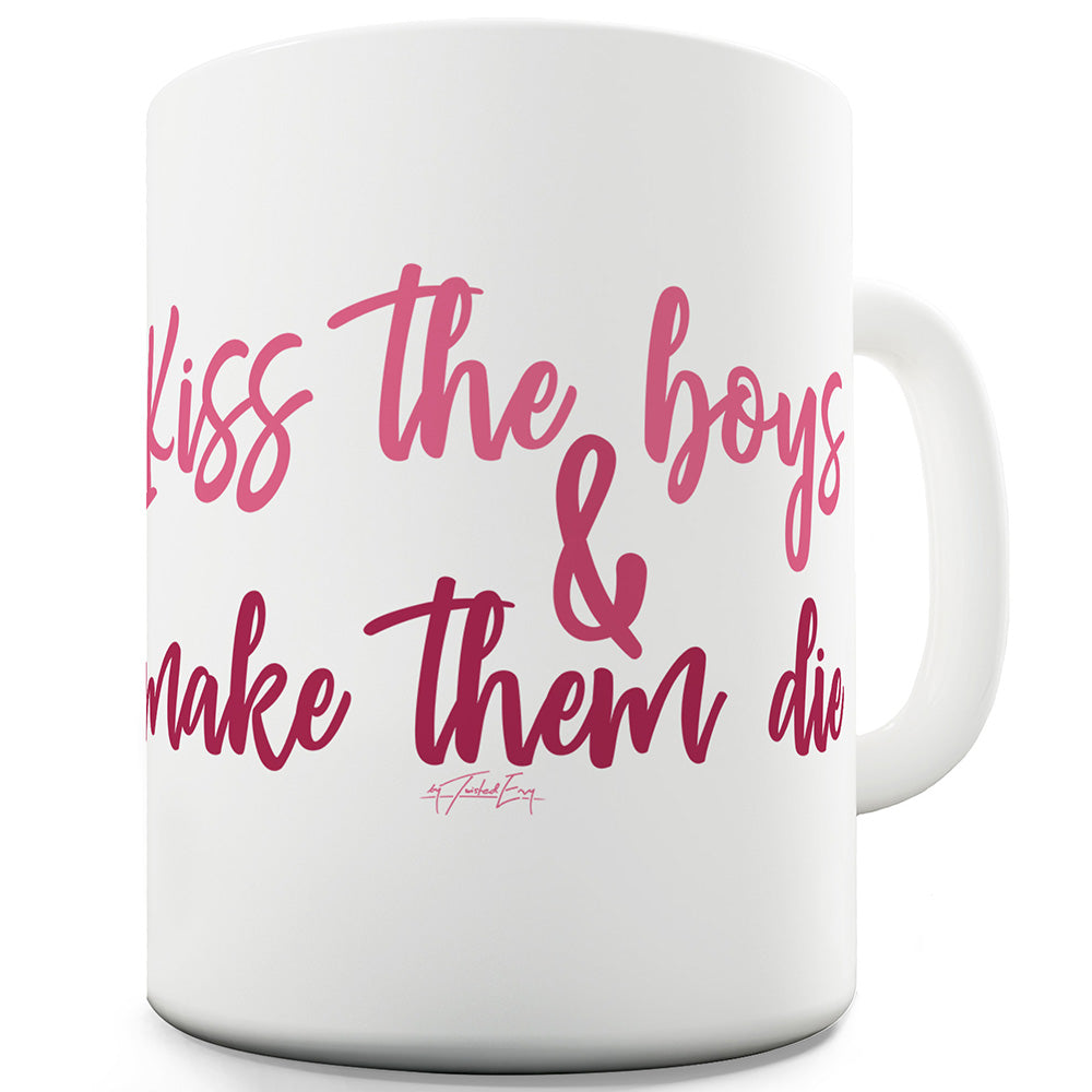 Kiss The Boys Mug - Unique Coffee Mug, Coffee Cup