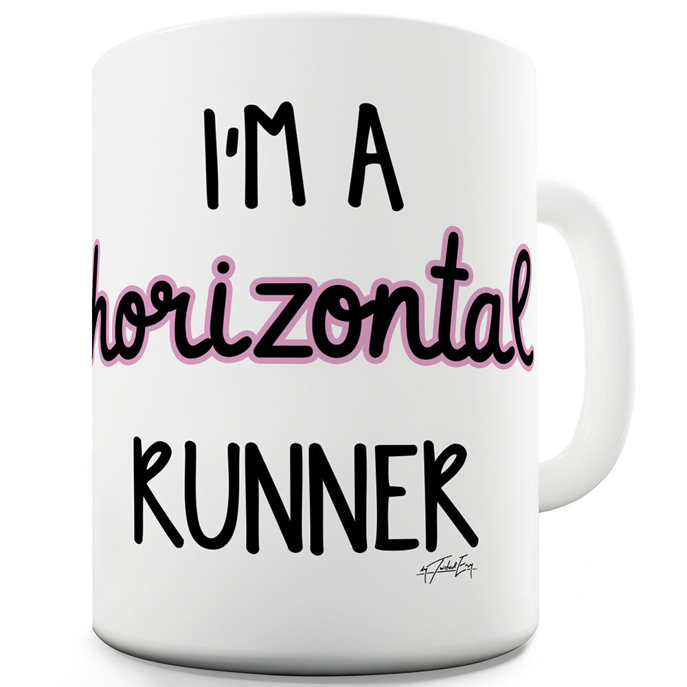 Horizontal Runner Mug - Unique Coffee Mug, Coffee Cup