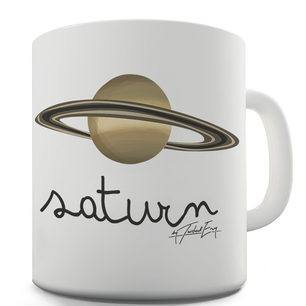 Saturn Planet Pocket Ceramic Novelty Mug
