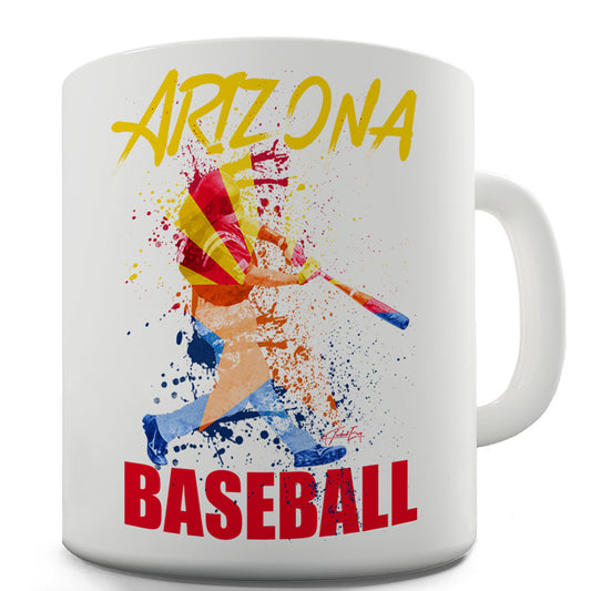 Arizona Baseball Splatter Ceramic Novelty Mug