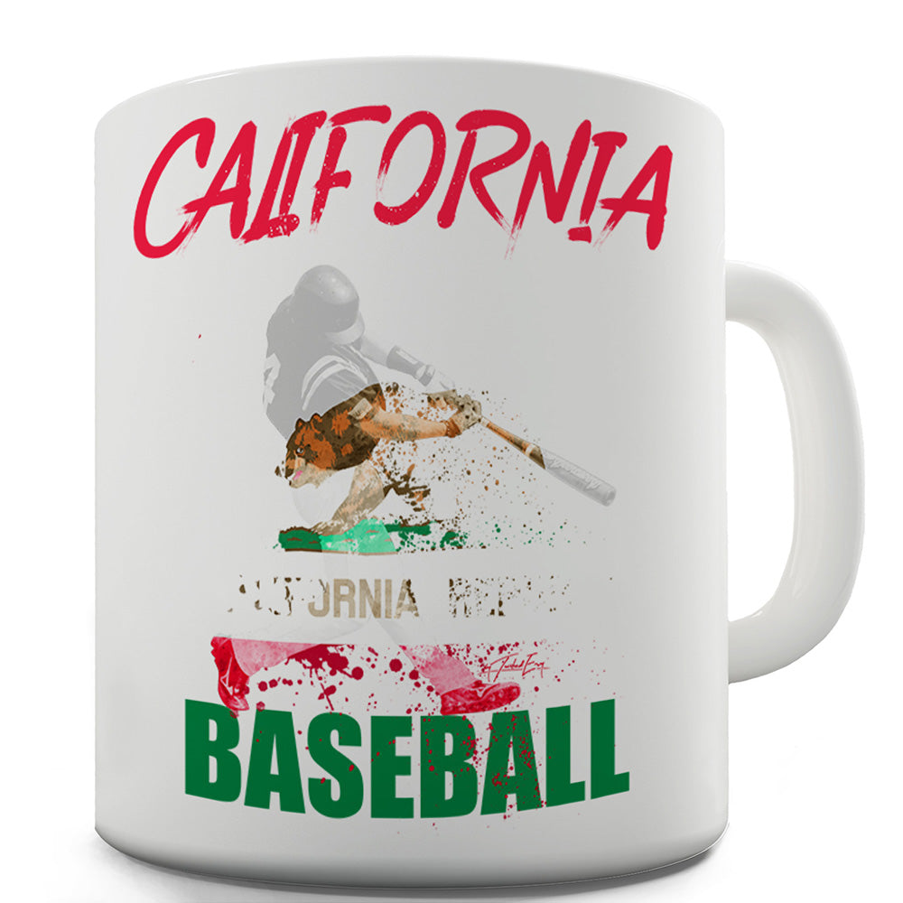 California Baseball Splatter Funny Mug