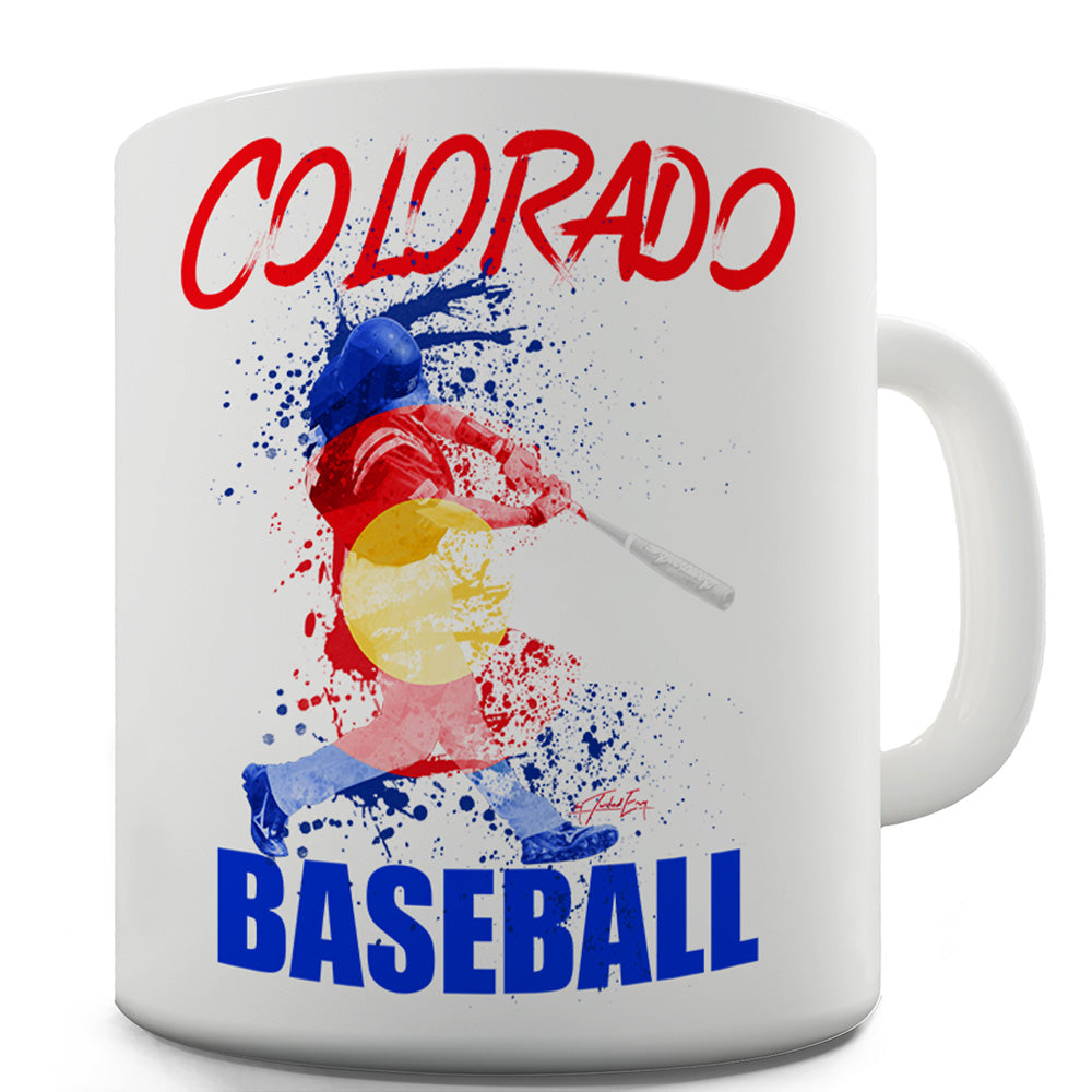 Colorado Baseball Splatter Funny Mugs For Work