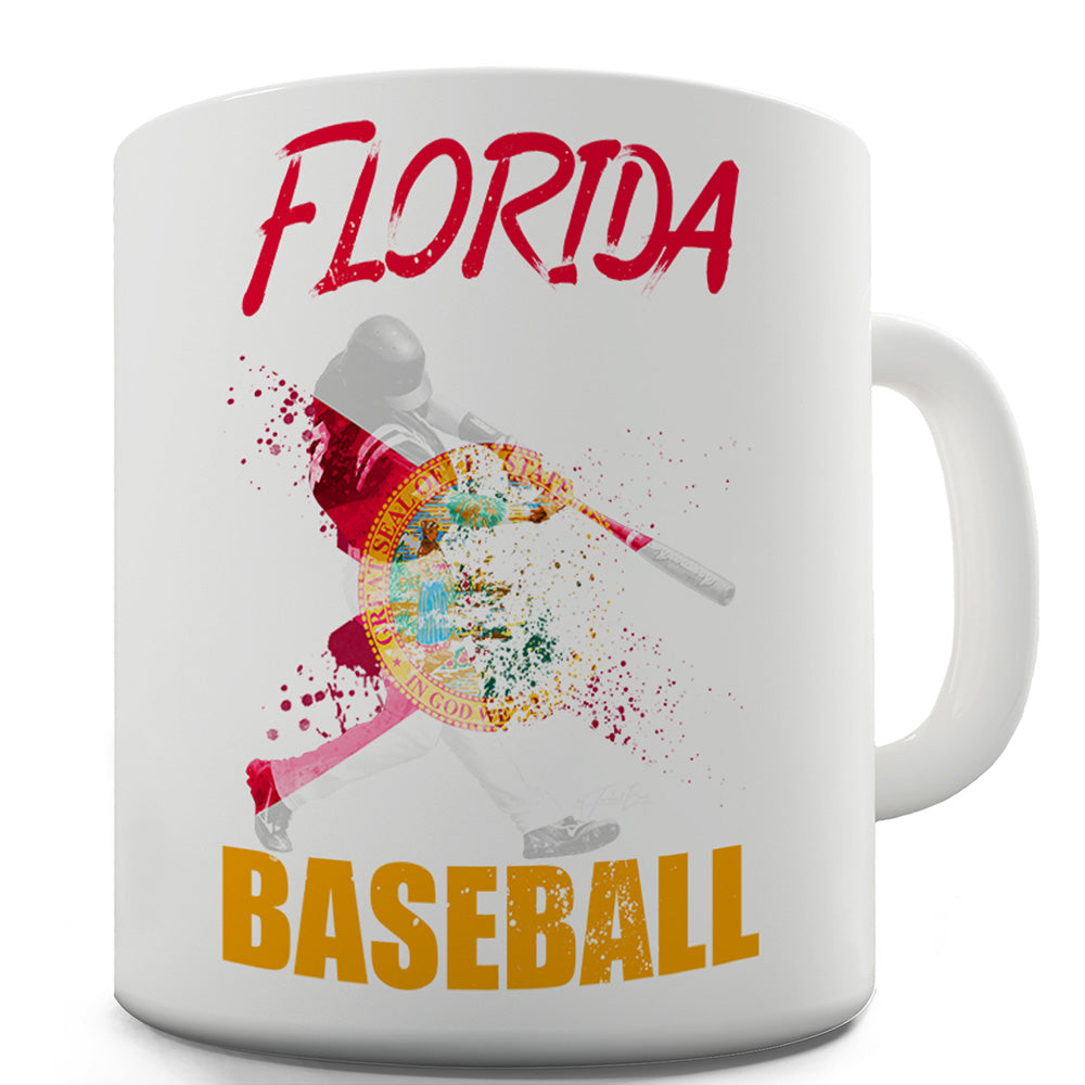 Florida Baseball Splatter Ceramic Tea Mug