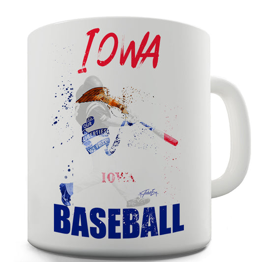 Iowa Baseball Splatter Funny Mugs For Dad