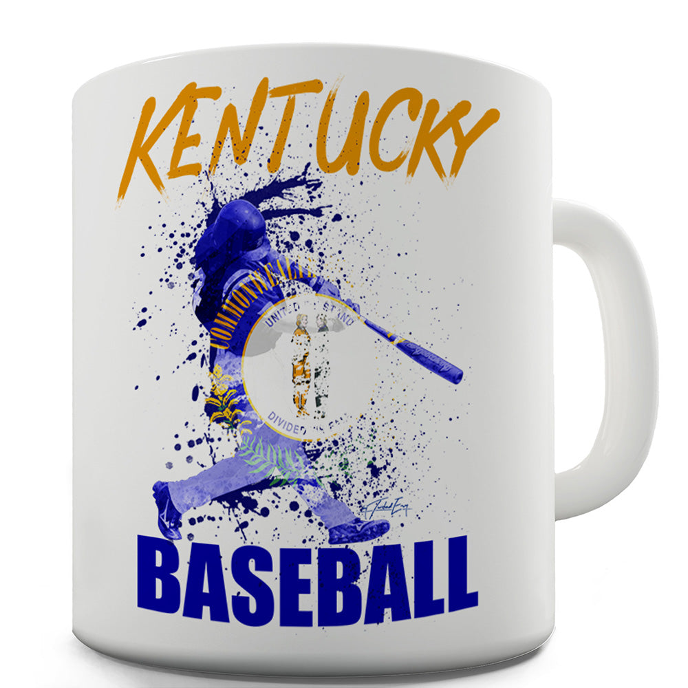 Kentucky Baseball Splatter Mug - Unique Coffee Mug, Coffee Cup