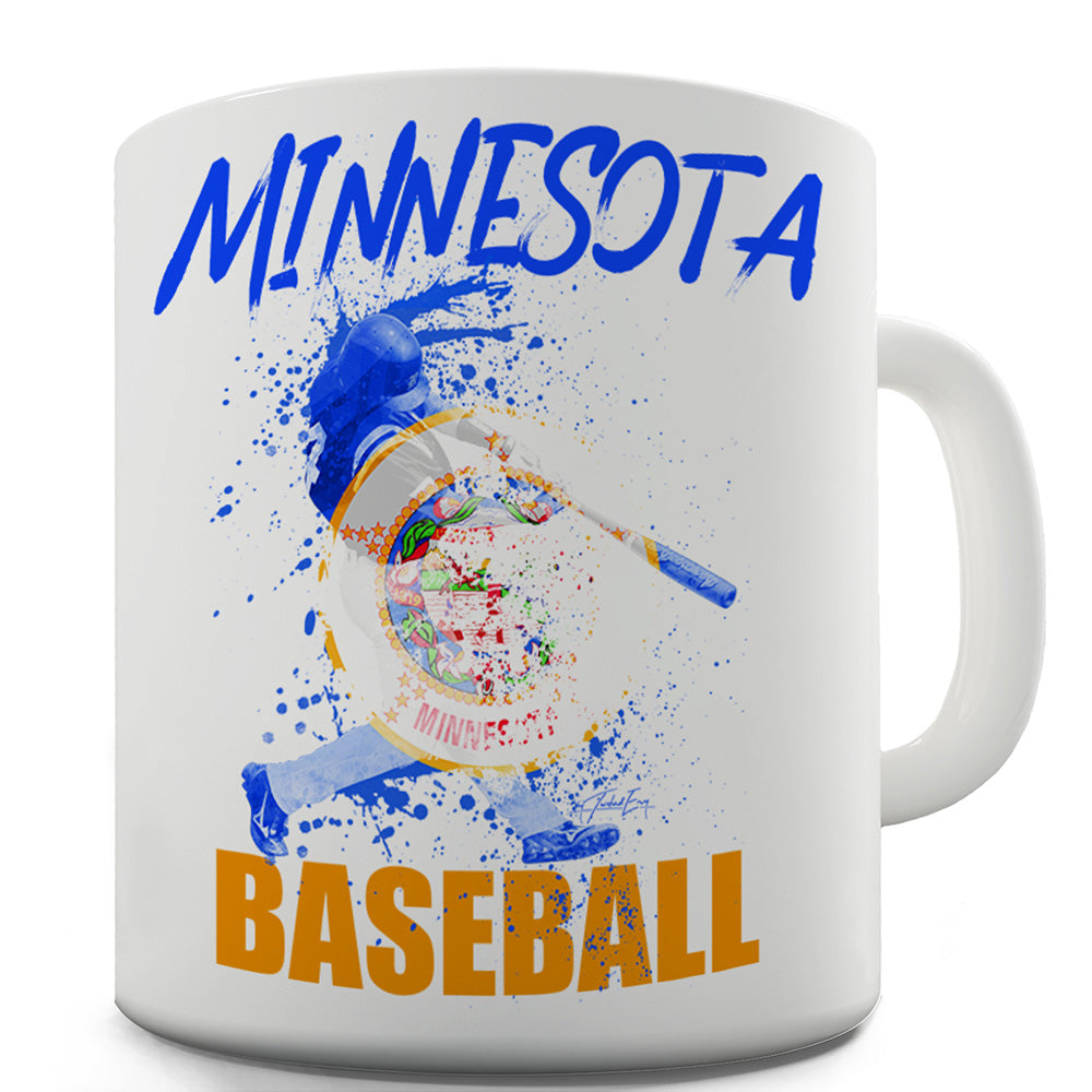 Minnesota Baseball Splatter Funny Mugs For Men Rude