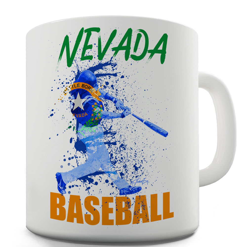 Nevada Baseball Splatter Funny Mugs For Men Rude