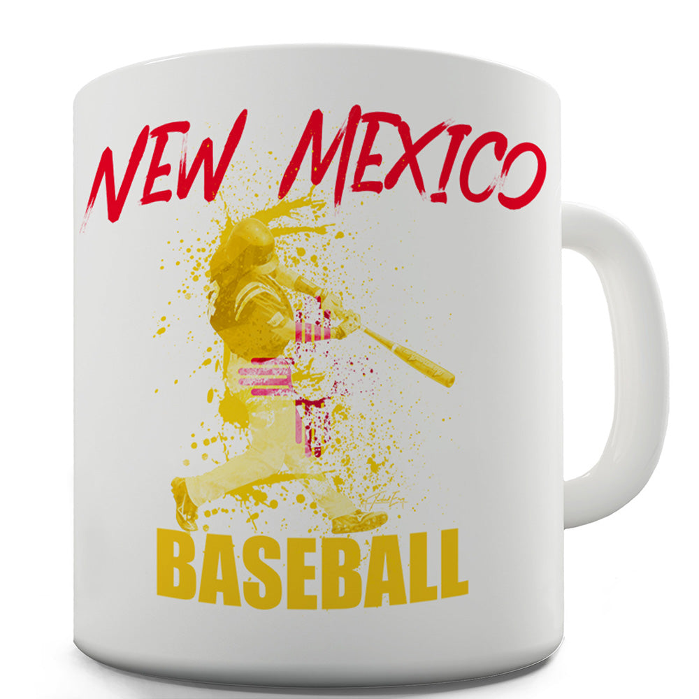 New Mexico Baseball Splatter Funny Mug