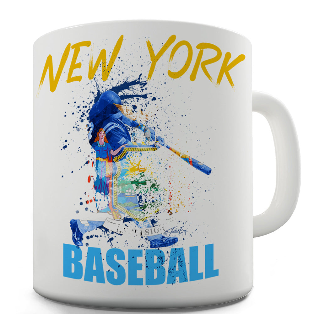 New York Baseball Splatter Funny Novelty Mug Cup