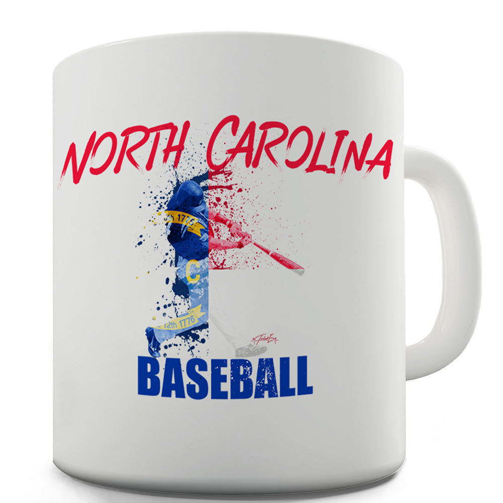 North Carolina Baseball Splatter Funny Mugs For Women