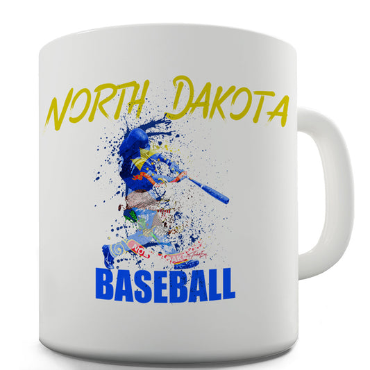 North Dakota Baseball Splatter Funny Mugs For Women