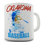 Oklahoma Baseball Splatter Funny Mugs For Work