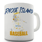 Rhode Island Baseball Splatter Funny Coffee Mug