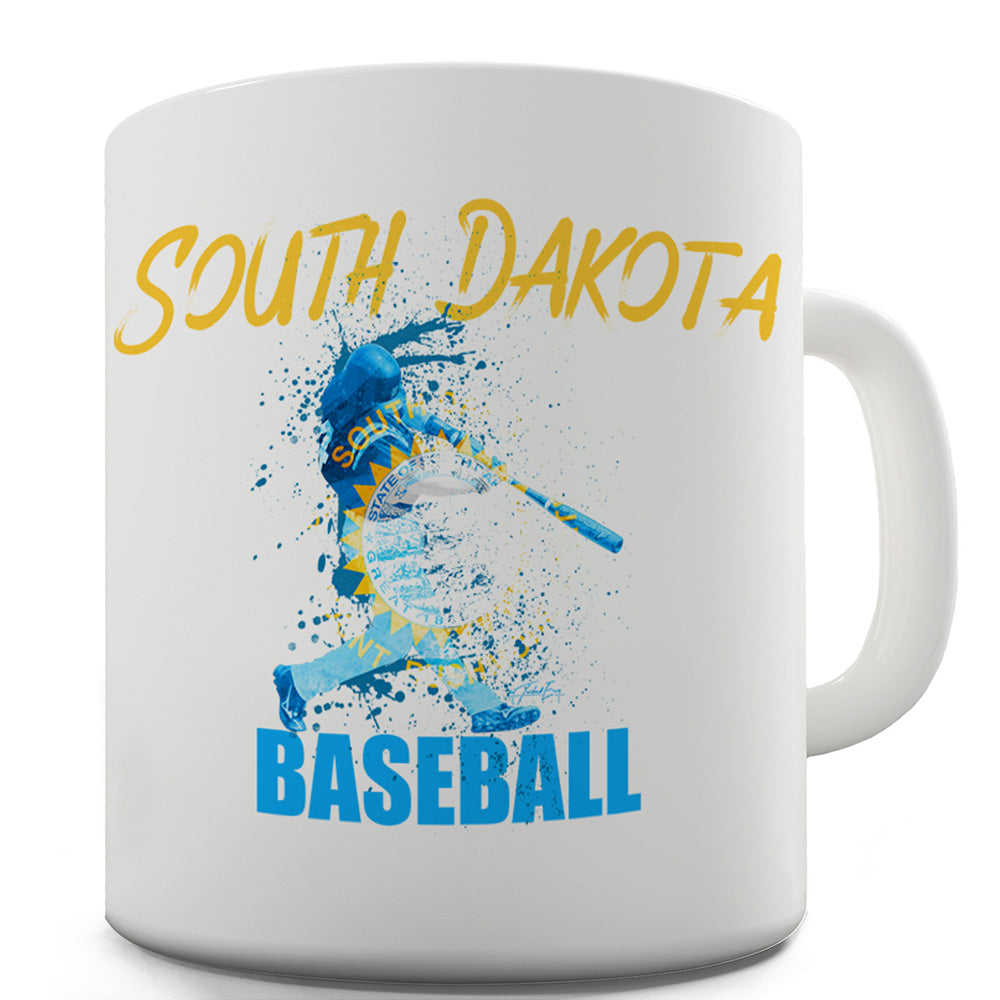 South Dakota Baseball Splatter Funny Mugs For Men Rude