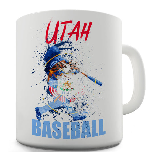 Utah Baseball Splatter Funny Mugs For Friends