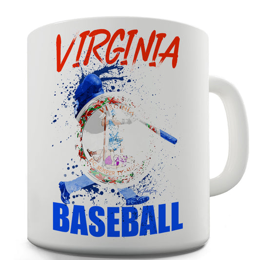 Virginia Baseball Splatter Ceramic Novelty Gift Mug