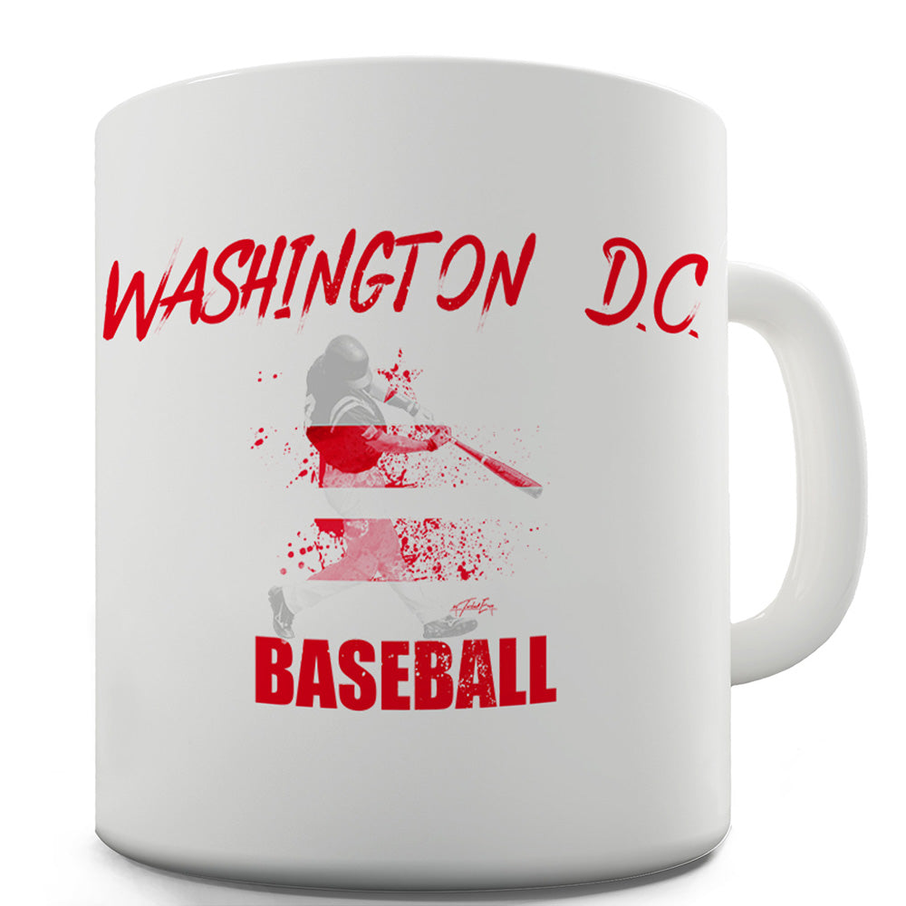 Washington DC Baseball Splatter Ceramic Funny Mug