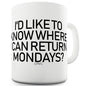 Where Can I Return Mondays Funny Mugs For Men Rude