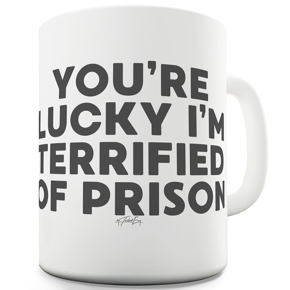 You're Lucky I'm Scared Of Prison Funny Mugs For Work