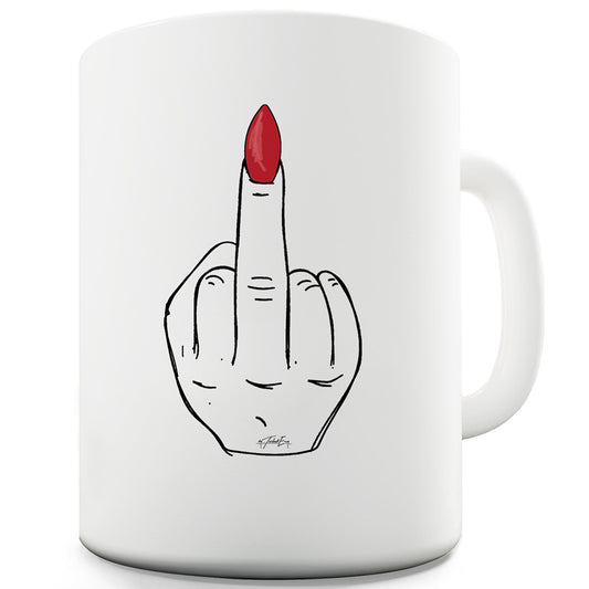 Middle Finger Small Print Ceramic Tea Mug