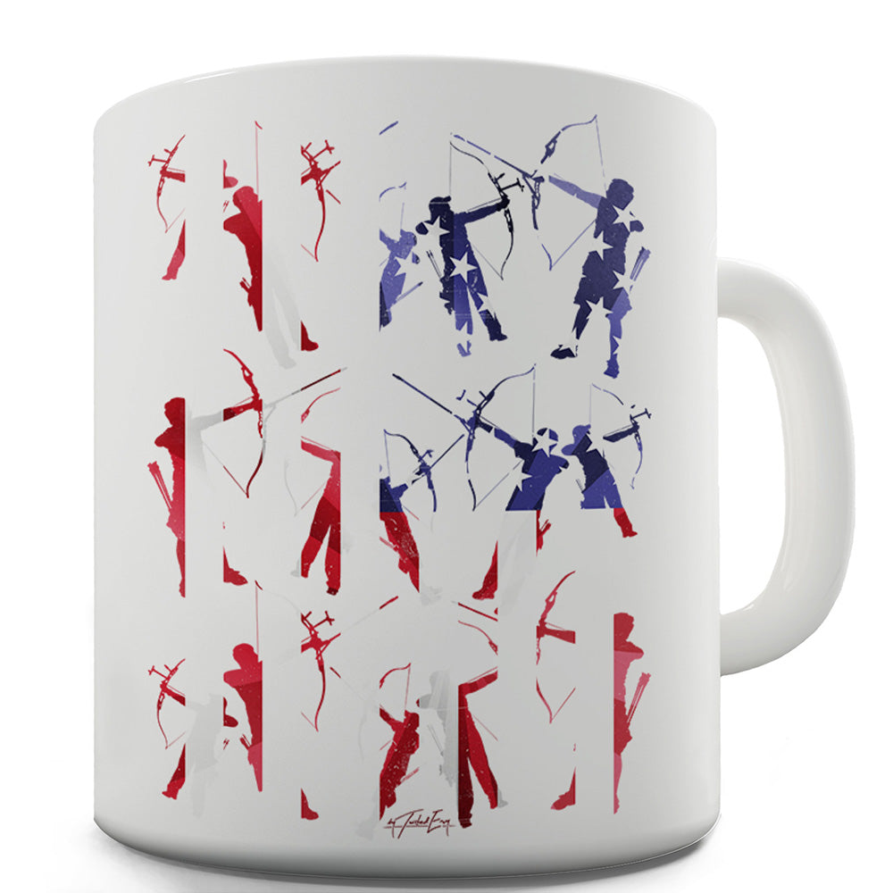 USA Archery Silhouette Funny Coffee Mug
