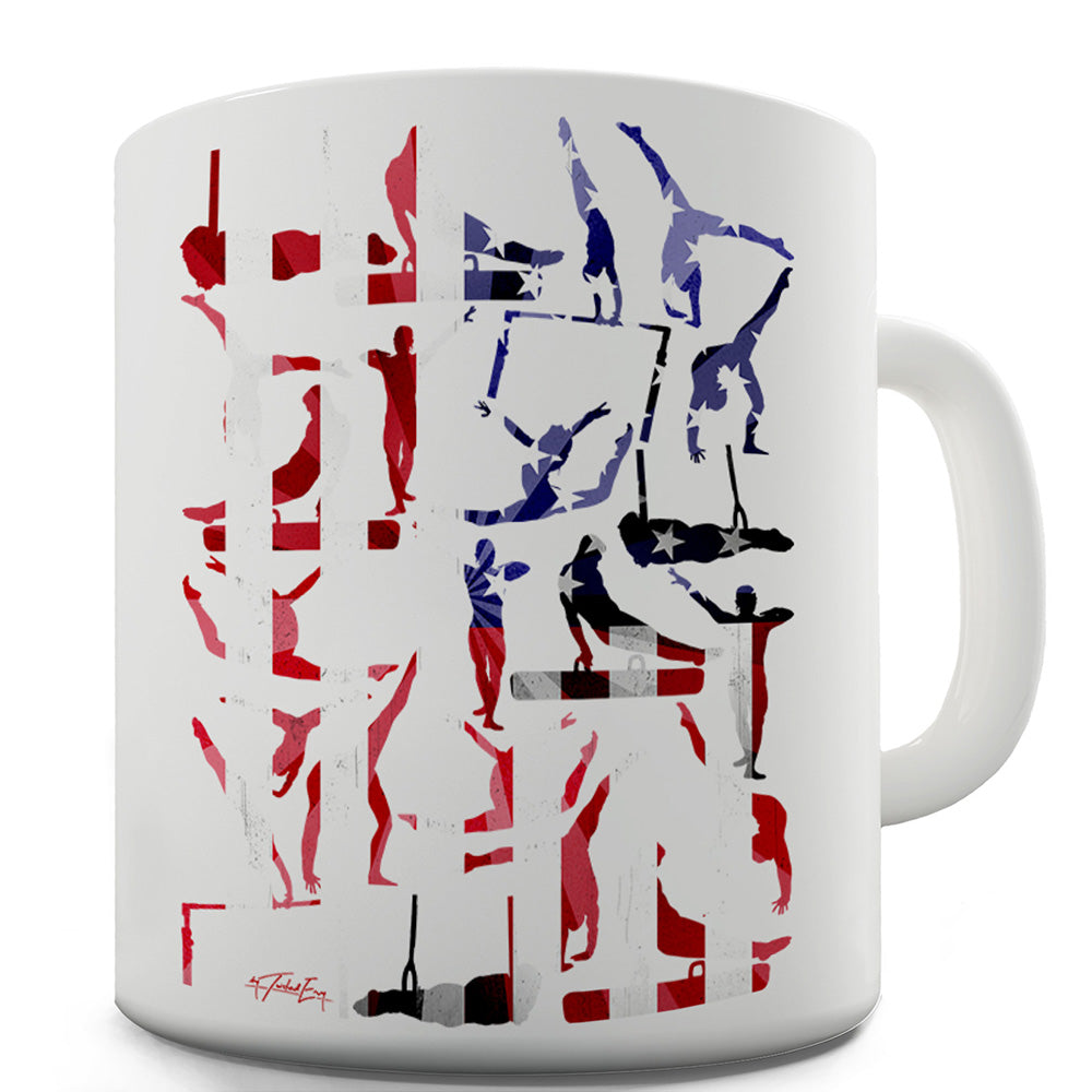 USA Artistic Gymnastics Silhouette Funny Coffee Mug