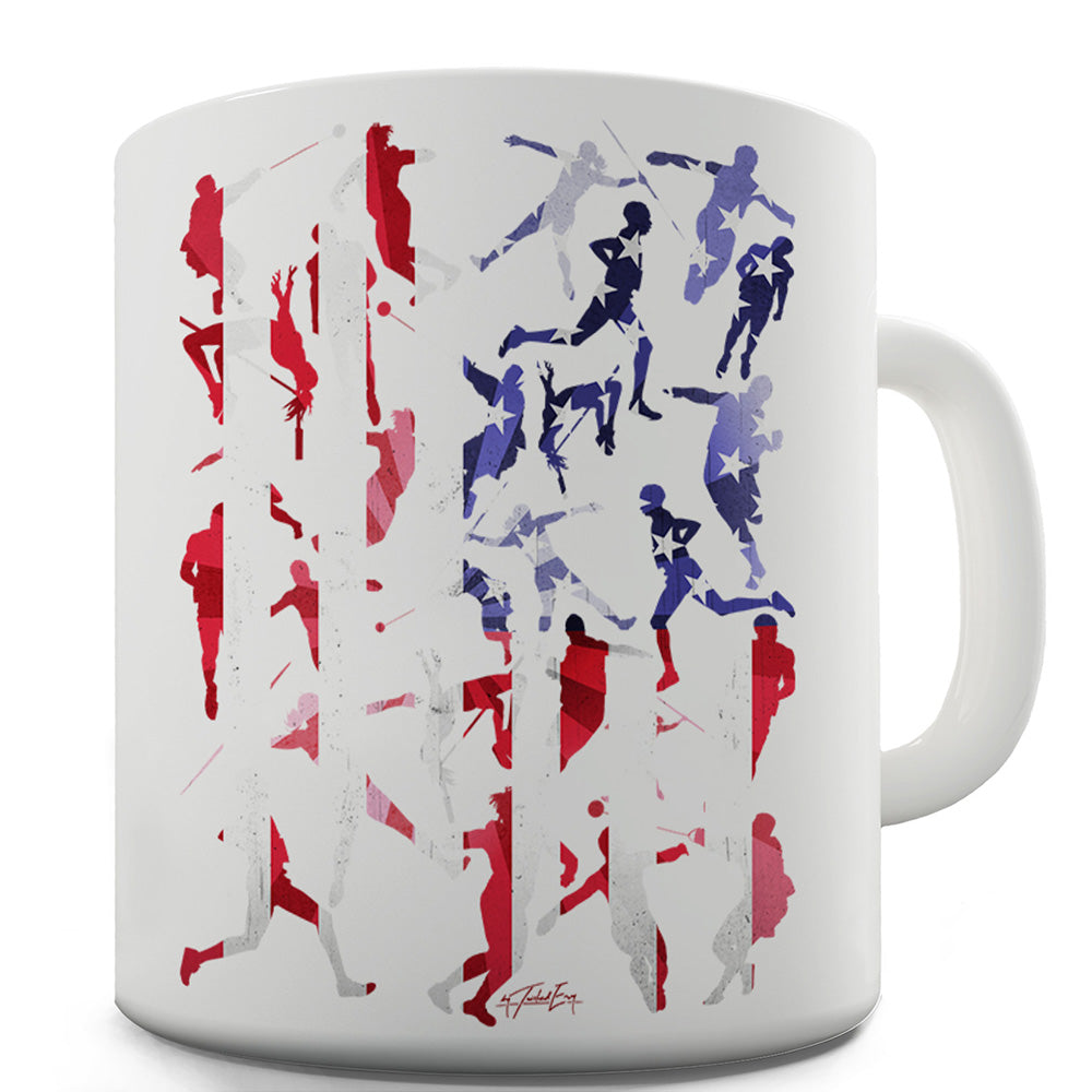 USA Athletics Silhouette Ceramic Novelty Mug